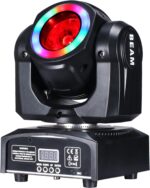 Moving Head Lights 60W LED Stage Lights RGBW Beam Halo Cycle Strip DJ Lighting, DMX 512 Sound Activation for Event Parties Wedding Church Live Band Show - Image 2