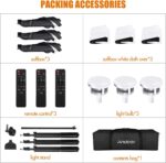 Andoer Softbox Photography Lighting Kit Professional Studio Equipment with 20"x28" Softbox, 2800-5700K 85W Bi-Color Temperature Bulb with Remote, Light Stand, Boom Arm for Portrait Product Shooting - Image 10