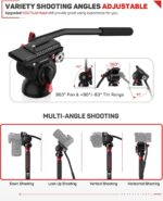 IFOOTAGE 71" Monopod with Fluid Head, Monopod for Cameras with Video Head, Carbon Fiber Vamera Monopod with Fluid Head, Outdoor Photography Set, Monopod with Video Head, Cobra 3 C180F-P & Komodo K5S - Image 6