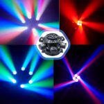 Moving Head DJ Lights, 150W 6 Arms Party Light RGBW 4in1 LED Disco Lights DMX512 & Sound Activated with Mixed Stage Lighting Effects for DJ Club Bar KTV Wedding Festival Live Show - Image 8