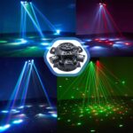 Moving Head DJ Lights, 150W 6 Arms Party Light RGBW 4in1 LED Disco Lights DMX512 & Sound Activated with Mixed Stage Lighting Effects for DJ Club Bar KTV Wedding Festival Live Show - Image 7