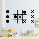 Magnetic Tic Tac Toe Wall-Mount Game,Game Room Decor,Hallway Decor,Playroom Decor,Modern Wall Decals for Kids Room,Classroom&Offices,Best Gift for Family, Friends (Black) - Image 2