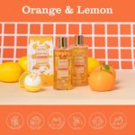 Orange Scents spa gift set Great Gift Lemon Spa Gifts for girls, Body care Set Birthday Gifts, Gift Baskets for Women, 11pcs Bath Gift Set for Women, Self Care Spa Kit Lemon Citrus Spa Gift Basket - Image 6