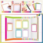 90 Pcs Science Fair Board Supplies 60 Trim Scalloped Bulletin Board Borders 24 Presentation Board Subtitles 6 Science Fair Titles for Classroom Display Boards(Colorful) - Image 4