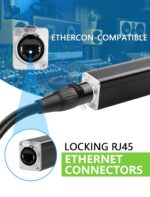CERRXIAN 4 Channel Multi Snake 3Pin XLR to Ethercon-Compatible RJ45 Cat5/Cat6 Ethernet Breakout for ​Live Stage Audio, Sound, Lighting, Audio Recording Studio (1 Pair: Male&Female) - 2.6FT - Image 4