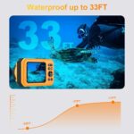 Digital Camera - 4K 56MP 33FT UHD Underwater Camera for Snorkeling with 32GB Card Dual-Screen Compact Waterproof Dustproof Floatable Camera - Autofocus Point and Shoot 1500mAh Battery (Yellow) - Image 4