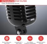 Pyle Classic Retro Dynamic Vocal Microphone - Old Vintage Style Unidirectional Cardioid Mic with XLR Cable - Universal Stand Compatible - Live Performance, In Studio Recording, Black - Image 4