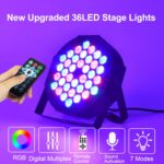 Stage Lights DJ Lights 36LED Par Lights - 4 Pack RGB Party Lights Uplights with Sound Activated Remote Control Stage Lighting for Disco Wedding Club Ba Christmas Party Lighting Outdoor - Image 5