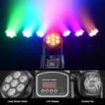 U`King Moving Head Light RGBW Stage Lighting DJ Lights 7 x 10W LED Beam Spotlight 9/14 CH Wash Light with DMX and Sound Activated for Party Church Wedding Bar Christmas Halloween Disco (2 Pack) - Image 7