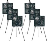 6 Packs Easel Stand for Display Easels for Signs Black Easel Floor Tripod Standing Poster Easel, Lightweight Metal Portable Welcome Board Stand, Base 63" Max, Supports 5 pounds - Image 2