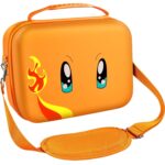 ivoler Carrying Storage Case for Nintendo Switch/Switch OLED Model,Portable Travel All Protective Hard Messenger Bag Soft Lining 18 Games for Switch Console Pro Controller & Accessories (Orange) - Image 2