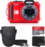 Kodak PIXPRO WPZ2 Rugged Waterproof Shockproof Digital Camera 16MP 4X Optical Zoom 1080P Full HD Video, 2.7" LCD (Red) Bundle with Camera Case, SanDisk 32GB microSDHC Card (4 Items) - Image 2