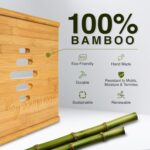 Sound Town DIY 8U Solid Carbonized Bamboo Studio Rack w/ 16" Depth, Ventilation, Rubber Feet, Casters for Recording Room, PA/DJ Equipment, Home Audio (STBR-8UW) - Image 6