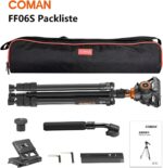 Fluid Head Tripod, COMAN Video Camera Tripod Monopod Aluminium Alloy 70.8 inch Detachable and Quick Release Plate for DJI Canon Nikon Sony DSLR Camera Black Max Load 17.6lb - Image 10