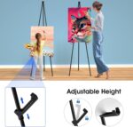 Portable Art Easel Stand 63 Inches - Black Picture Stands for Display w/Bag - Tabletop Art Easel Stand for Sign, Wedding Signs, Poster Stand, Painting Canvas Stand - Metal Tripod, Easels for Display - Image 3