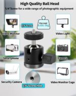 Universal C-Clamp with 1/4 Screw Rubber 360°Rotatable Ball Head Camera Mount Adapter for Tripod Monopod Desk Mount Holder LCD Monitor Flash Cart Bench Worktable Light Stand Rod Hook Shelves Cross Bar - Image 7