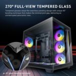 Antec C5 ARGB, 7 x 120mm ARGB PWM Fans Included, Up to 10 Fans Simultaneously, Type-C 3.2 Gen 2 Port, Seamless Tempered Glass Front & Side Panels, 360mm Radiator Support, Mid-Tower ATX PC Case - Image 3