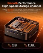 ACEMAGICIAN Mini PC Gaming, AMD Ryzen 5 7430U (Equivalent to 5850U, 6C/12T, Up to 4.3Ghz), 16GB DDR4 512GB SSD Mini Computers Micro Desktop PC 4K Triple Display WiFi6 BT5.2 for Gaming Office Home - Image 7