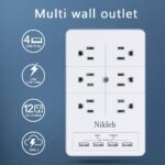 Multi Plug Outlet Surge Protector Nikleb, 12 Electrical Outlets Extender with 4 USB Charging Ports Total 4.8A, Wall Plug Expander 3 Prong for Room, Office, Gaming, Cord Organizer Accessories - Image 3