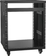 VEVOR 12U AV Rack Stand, Server Rack Cabinet, Network Stereo Recording Studio Rack with Lockable Caster Wheels, Special Vents for 19" Audio Video Musical & IT Equipment Mounting, 300 lbs Capacity - Image 2
