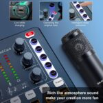 Podcast Equipment Bundle Audio Interface, DJ Mixer, BM-800 Condenser Microphone, Studio Equipment with Mic Arm, Bluetooth for Streaming, Voice Over, Singing, PC - Image 5