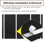 Foldable Large Felt Bulletin Board for Wall 72"x 48", Decorative Picture Framed Display Board with Self-Adhesive Tape for School, Home, Kitchen & Office Walls, Includes 30 Pins, Black - Image 8