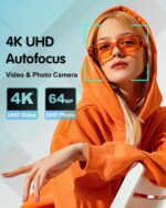 4K Digital Camera for Photography, 64MP Autofocus Vlogging Camera for YouTube with Selfie Lens, Compact Travel Video Camera with Flash, 16X Zoom, Anti-Shake, 32GB Card, 2 Batteries(Black) - Image 4