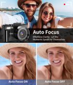 4K Digital Camera for Photography, WiFi 64MP UHD Vlogging Camera with 18X Digital Zoom, Super Wide-Angle Lens, 3" 180° Flip Screen, 32GB SD Card, Black - Image 8