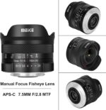 Meike 7.5mm F2.8 Large Aperture Ultra Wide Circular fisheye Lens Manual Focus Lens Compatible with Compatible with Panasonic Lumix Olypums M43 Mount Mirrorless Cameras GH4 GH5 GH6 - Image 3