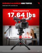 IFOOTAGE Mini Tripod for Camera, Professional Tabletop Tripod with Pedal for Photography, Small Tripod Max Load up to 17.64 lbs, Desktop Tripod Compatible with Sony, Nikon, Canon DSLR Camera, Base-P - Image 7