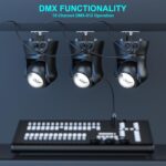 U`King Moving Head Dj Light,30W Double Sided Disco Ball Parties Light with Kaleidoscope and Stage Lighting by DMX and Sound Activated Control Spotlight for Club,Wedding,Live Show,Bar(1-Pack) - Image 7