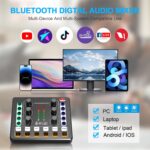 Podcast Equipment Bundle Audio Interface, DJ Mixer, BM-800 Condenser Microphone, Studio Equipment with Mic Arm, Bluetooth for Streaming, Voice Over, Singing, PC - Image 8