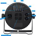 LED Par Lights, 90W 60 LED RGBW 4IN1 Stage Uplights Sound Activated Auto Play by Remote & DMX Control for Events Wedding Church Party DJ Live Show DJ Stage Lighting 2 Pack - Image 6