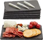 Juvale 6 Pack Mini Slate Charcuterie Boards Set with Chalk - Individual Stone Serving Plates for Cheese, Sushi, Food (6x8.7 in) - Image 2