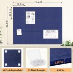 Smarpau Large Cork Board 48"x36", Bulletin Board for Walls, 12 Pack Pin Board Felt Corkboards with 35 Pushpins 50 Removable Security Stickers, Cork Boards for Office Home Decor - Image 3