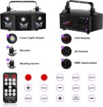 U`King Party Lights DJ Disco Light,9 Lens Stage Lighting Support DMX512 and Sound Activated with Remote Control Laser Lights for Parties Birthday Wedding Karaoke Bar KTV Club Stage Live Show(2 PCS) - Image 6