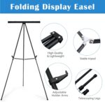 Falling in Art Aluminum Flip Chart Display Easel Stand with Adjustable Floor for Boardroom, Whiteboard, Paper Pads, Signage, 63 1/2'' High, Black - Image 5