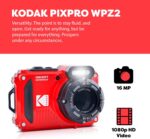 Kodak PIXPRO WPZ2 Rugged Waterproof Shockproof Digital Camera 16MP 4X Optical Zoom 1080P Full HD Video, 2.7" LCD (Red) Bundle with Camera Case, SanDisk 32GB microSDHC Card (4 Items) - Image 4