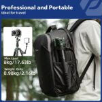 Fotopro 59" Carbon Fiber Travel Tripod, Compact Camera Tripod with Metal Ball Head, Detachable Monopod with Quick Release Plate and Bag, Load up to 8KG/17.63lbs - Image 3