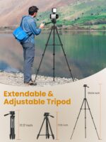 Upgraded Vlogging Kit w/Wireless Lavalier Microphone,YouTube Kit for iPhone and Smartphone w/59” Retractable Tripod,Automatic Switch Phone Clamp,Content Creator Gear for TikTok(Vlog K5) - Image 8