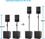 PRORECK Club 3000 12-Inch 4000w DJ Powered PA Speaker System Combo Set with Bluetooth USB Drive Read Function SD Card Remote Control,Two subwoofers and 8 line Array Speakers Set for Church, DJ, Live - Image 8