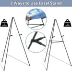 Easel Stand for Sign Picture Stands for Display, Photo Stand Floor Standing Tripod Black Easel with Support Rods, Welcome Board Stand for Wedding, Poster - Image 6