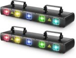 DJ Laser Lights, U`King 5 Beam Effect Sound Activated DJ Party Lights RGBYC LED Music Light by DMX Control for Disco Dancing Birthday Bar Stage Lighting（2 PCS） - Image 2