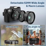 6K Digital Camera for Photography - WiFi 64MP Vlogging Cameras for YouTube with 3" 180° Flip Screen, 16X Digital Zoom Autofocus Vlog Travel Camara with 32GB SD Card, 2 Batteries and Double Charger - Image 8