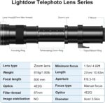 F 420-800mm F8.3 Telephoto Zoom Lens(MF) + T-Mount for Nikon D850/D750/D500/D7500/D610/D5600/D7200/D7000/D3500/D3400/D3300/D3200/D3100/D5/D6 - Manual Focus DSLR Cameras Lens(F-Mount) - Image 6
