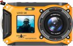 Digital Camera - 4K 56MP 33FT UHD Underwater Camera for Snorkeling with 32GB Card Dual-Screen Compact Waterproof Dustproof Floatable Camera - Autofocus Point and Shoot 1500mAh Battery (Yellow) - Image 2