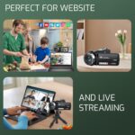 Camcorder Video Camera 4K Ultra 80MP Vlogging Camera for YouTube 18X Digital Zoom Camcorder Recorder 3.0" IPS HD Screen IR Night Vision with 32GB SD Card, Lens Cap, 2 Batteries - Image 7