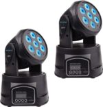 BETOPPER DJ Lights Moving Head, 7x8W RGBW Sound Activated/DMX Lighting, Moving Head Lights for Stage, Party, Live, DJ, Bar, Disco Lighting (2 Packs) - Image 2