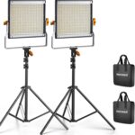 Neewer 2 Packs Dimmable Bi Color 480 LED Video Light Kit, 3200~5600K CRI 96+ LED Panel with U Bracket, 75 inches Tripod Light Stand for YouTube Recording Studio Photography Streaming Key Lighting - Image 2
