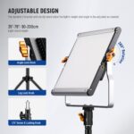 Neewer 2 Packs Dimmable Bi Color 480 LED Video Light Kit, 3200~5600K CRI 96+ LED Panel with U Bracket, 75 inches Tripod Light Stand for YouTube Recording Studio Photography Streaming Key Lighting - Image 6